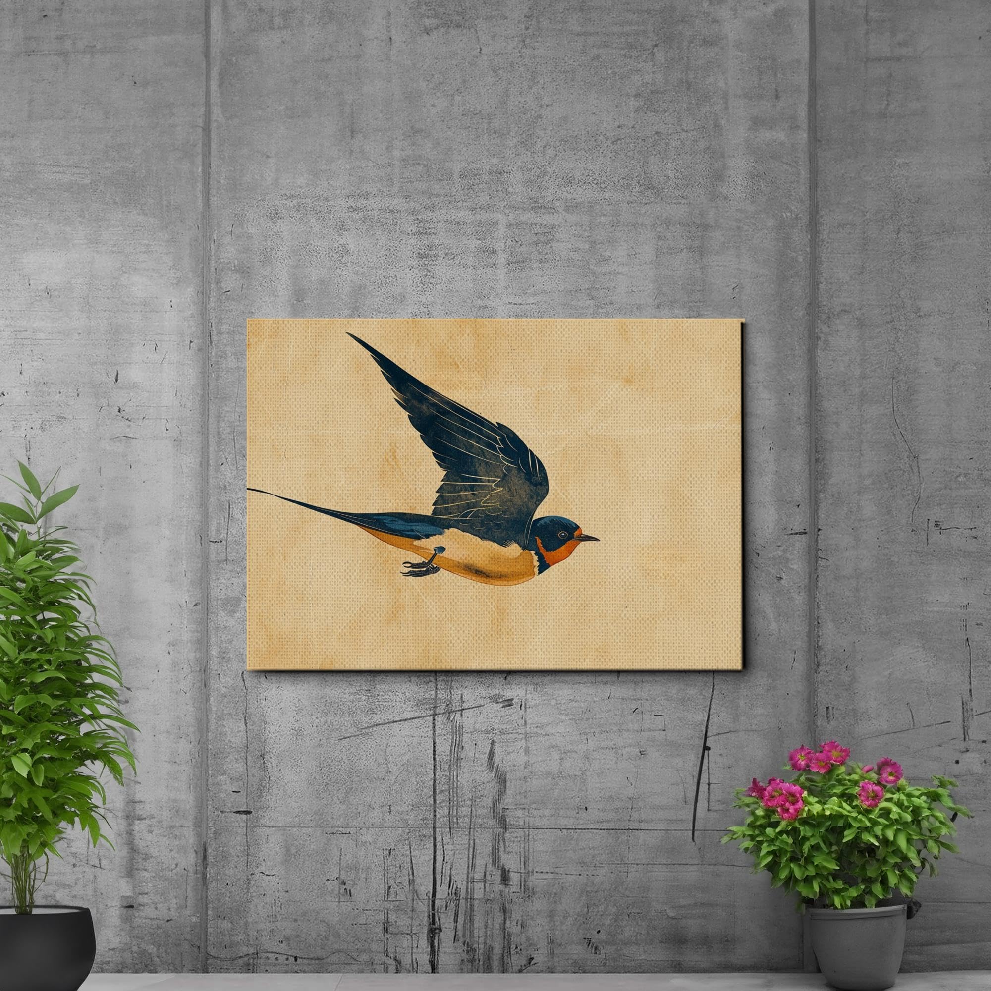 USA Vintage swallow canvas art キャンバスアート Amazon.com: SUDDENSUPPLY Vintage Swallow Print, Swallow Painting